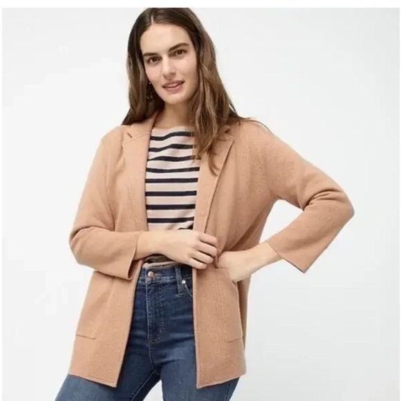 J.Crew 365 Sophia Camel Color Merino Wool Sweater Blazer - Picture 10 of 10